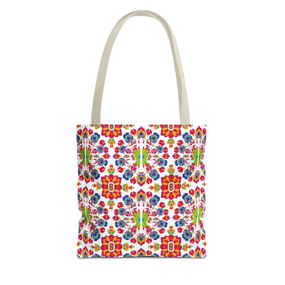 Tote Bag, (AOP), Libra, Zodiac v5, Flower Pattern