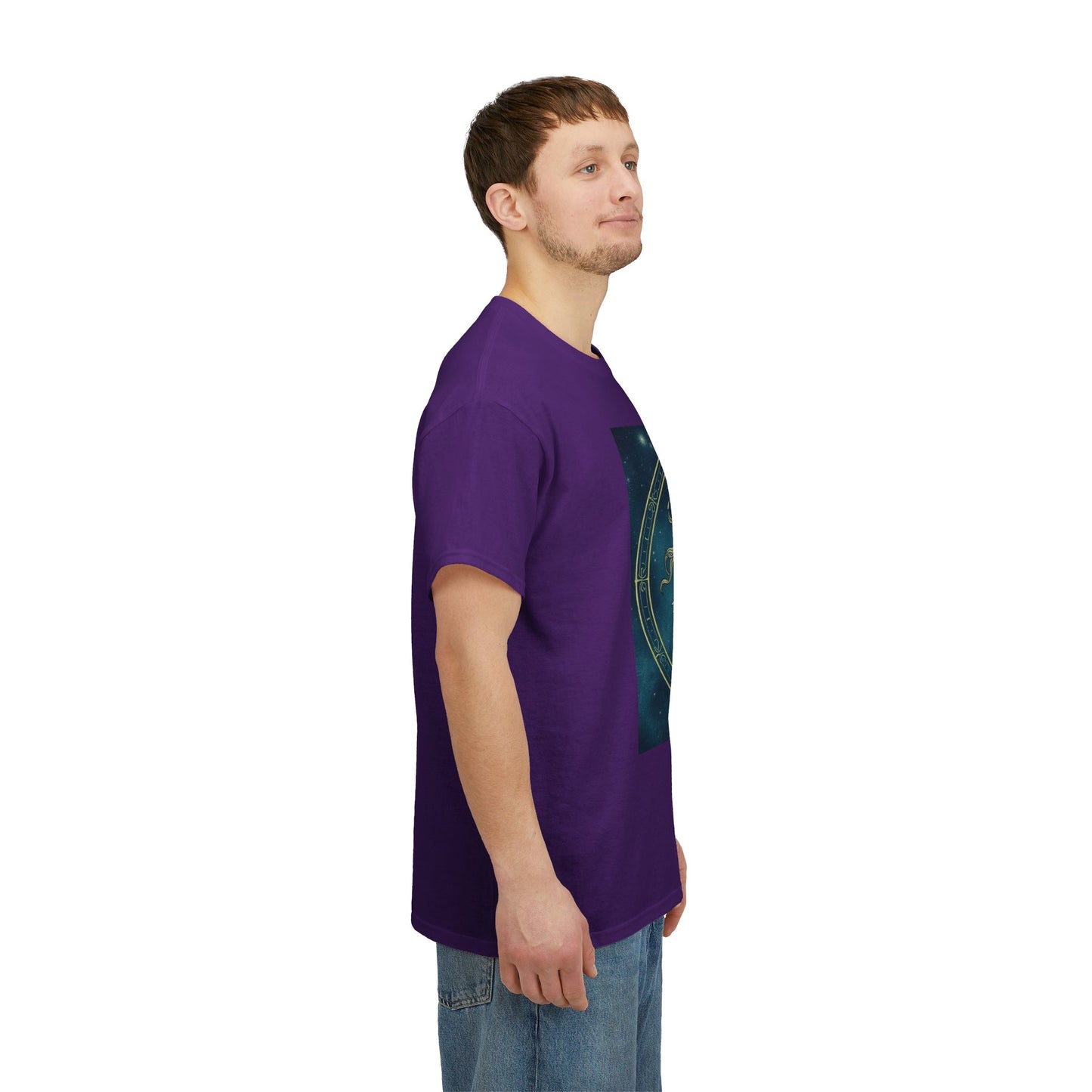 Unisex Heavy Cotton T-Shirt, Aquarius God 6v, Zodiac Design