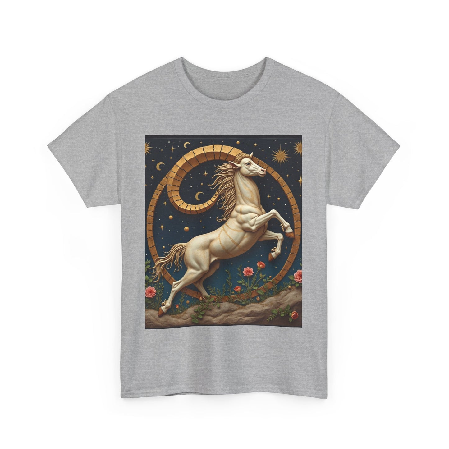 Unisex Heavy Cotton T-Shirt, Aries Animal 1v, Zodiac Design