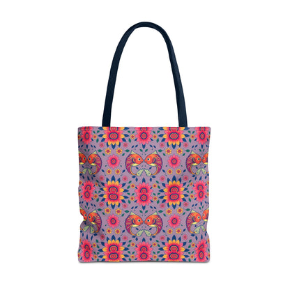 Tote Bag (AOP), Pisces, Zodiac v2, Flower Pattern
