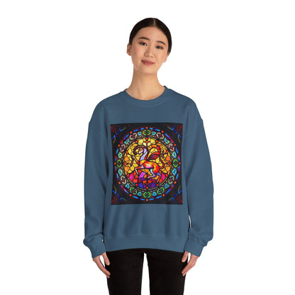 Unisex Heavy Blend™ Crewneck Sweatshirt, Glass 1, Aries Zodiac Design