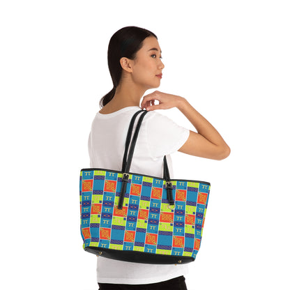 Leather Shoulder Bag, Gemini, Zodiac v1, Shapes Pattern