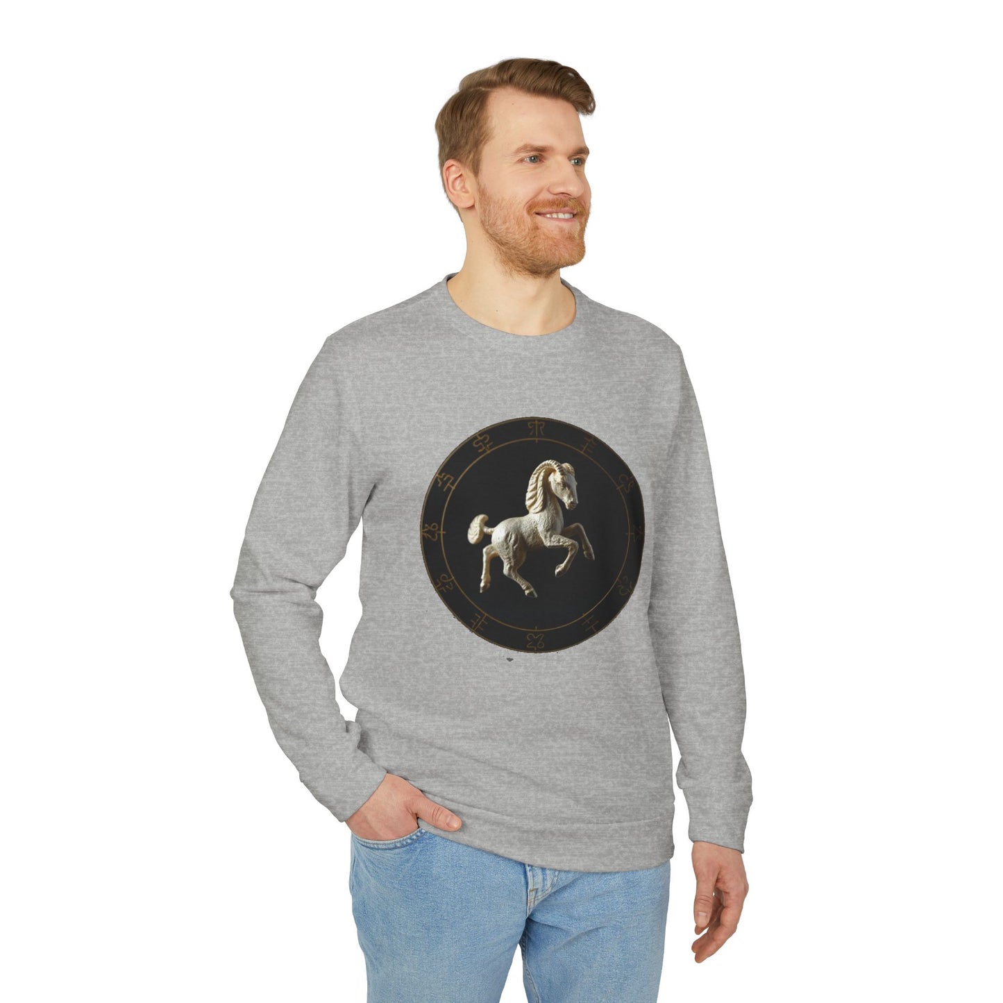 Adidas, Unisex Fleece Crewneck Sweatshirt, Capricorn, Space Animal, Zodiac