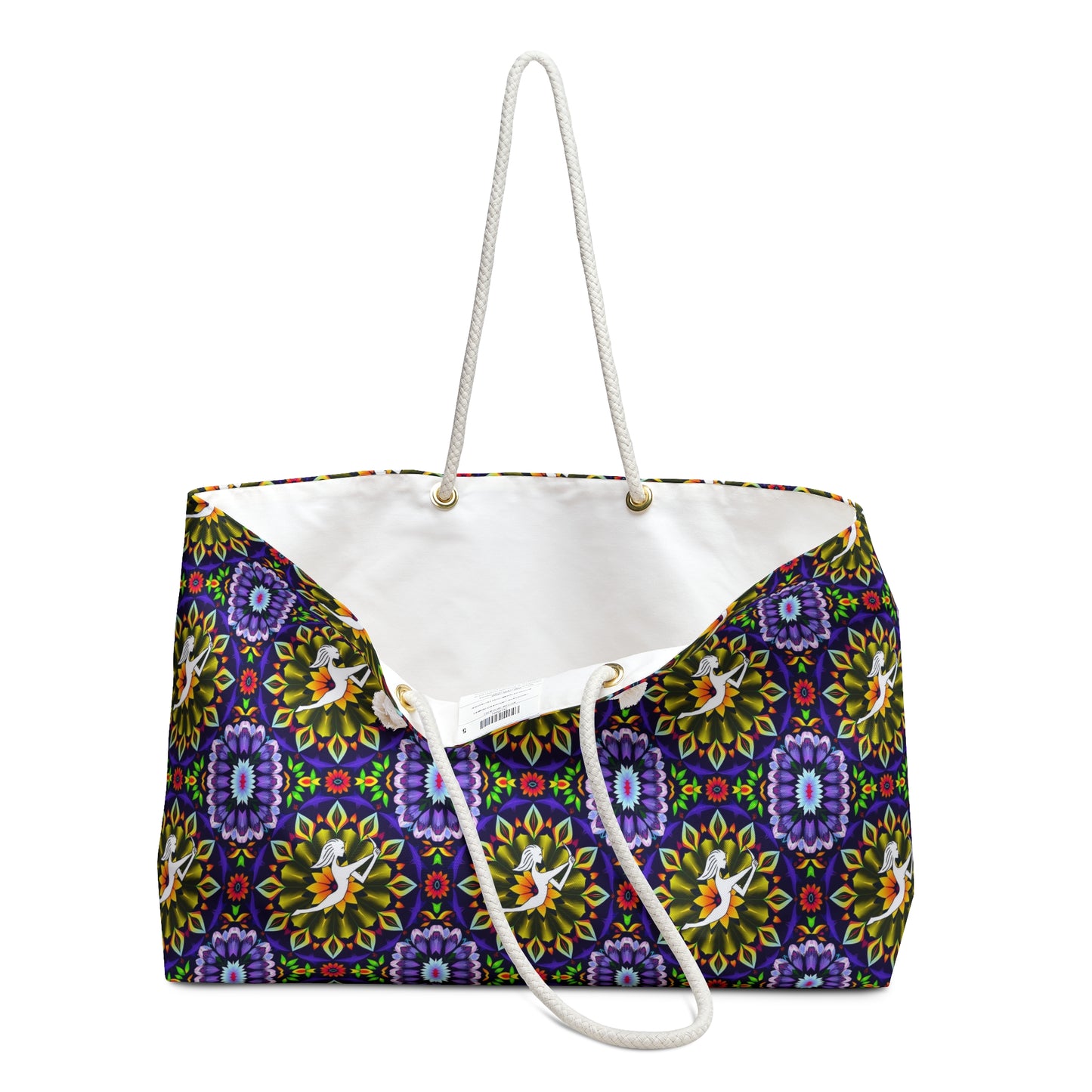 Weekender Bag, Sagittarius, Zodiac v1, Flower Pattern