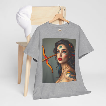 Unisex Heavy Cotton T-Shirt, Sagittarius, Zodiac v2, Sexy Art