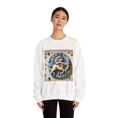 Unisex Heavy Blend™ Crewneck Sweatshirt, Colorful Horse, Sagittarius Zodiac Design