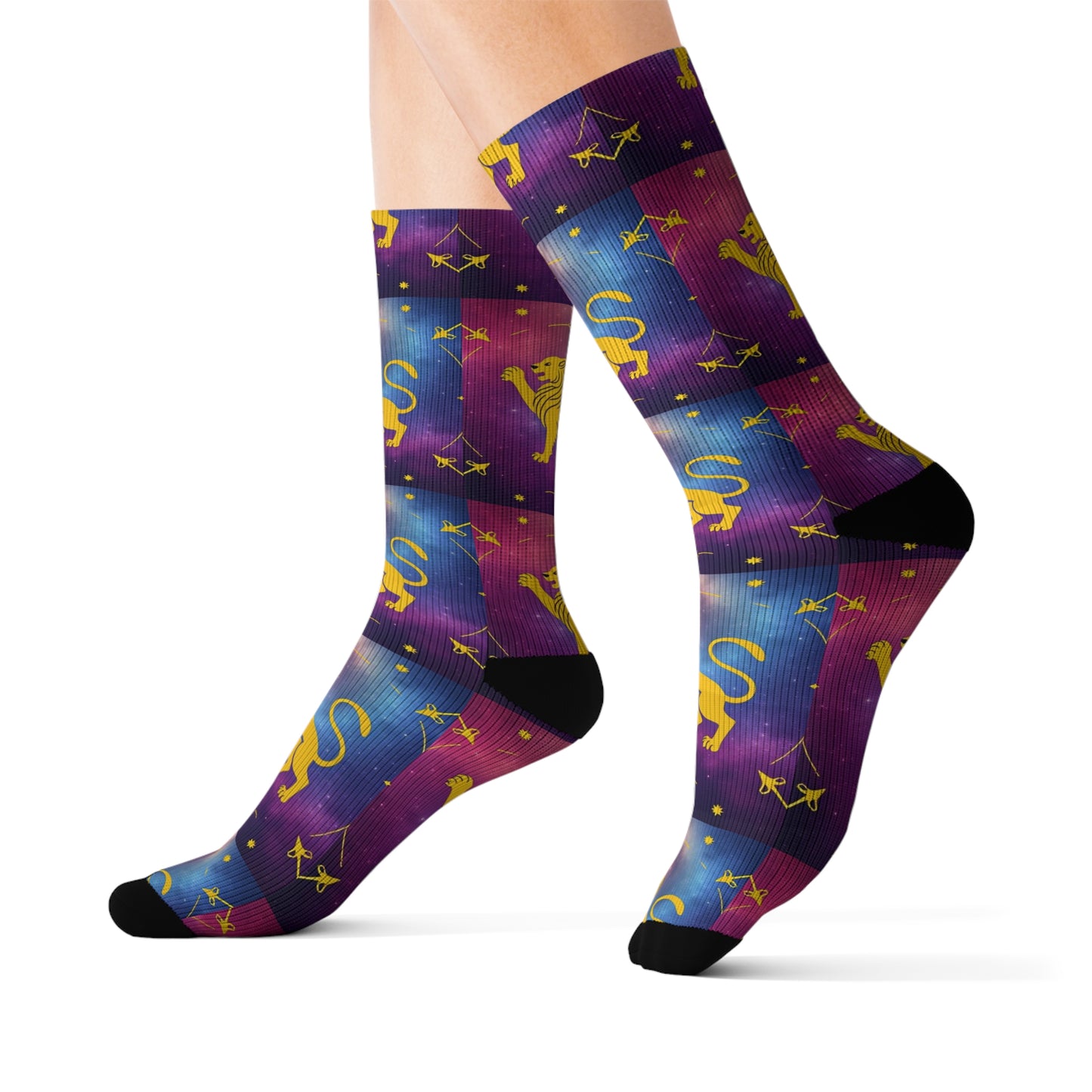 Sublimation Socks, Leo, Zodiac v3, Pattern