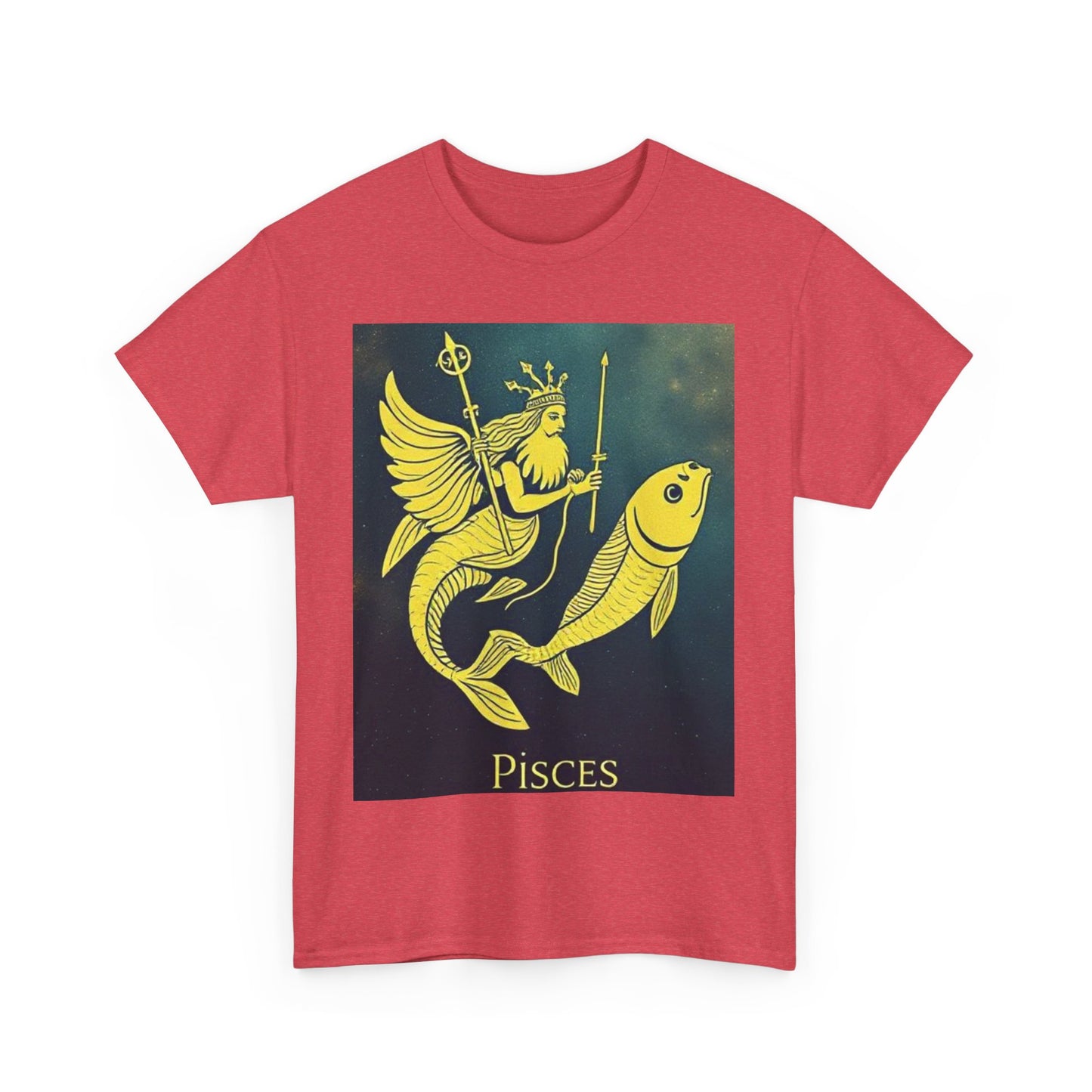 Unisex Heavy Cotton T-Shirt, Pisces Quuen v1, Zodiac Design