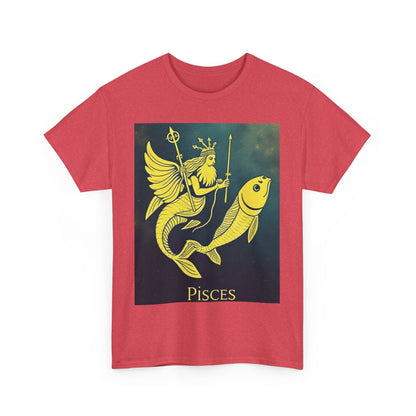 Unisex Heavy Cotton T-Shirt, Pisces Quuen v1, Zodiac Design