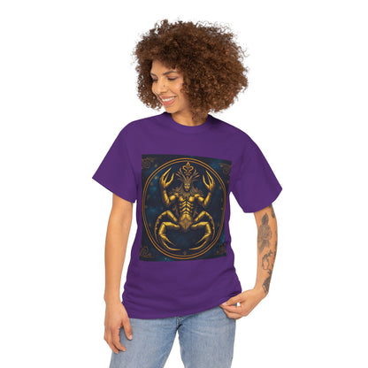 Unisex Heavy Cotton T-Shirt, Scorpion King, Cancer Zodiac Design
