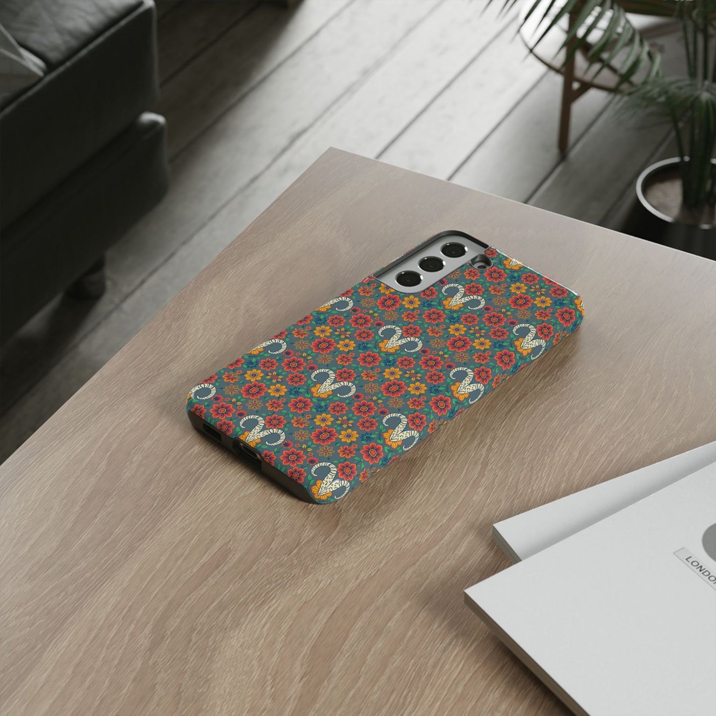 Tough Cases, Aries, Zodiac v3, Flower Pattern