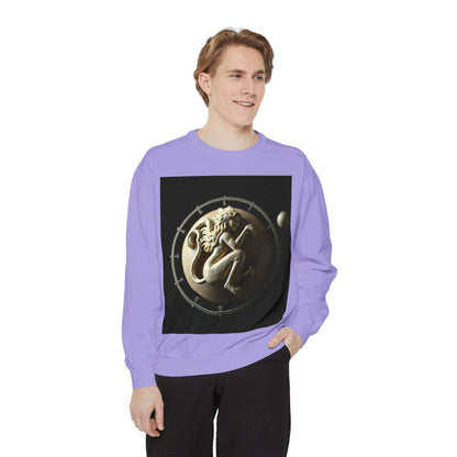 Garment-Dyed Sweatshirt, Unisex, Space Symbol Design, Virgo