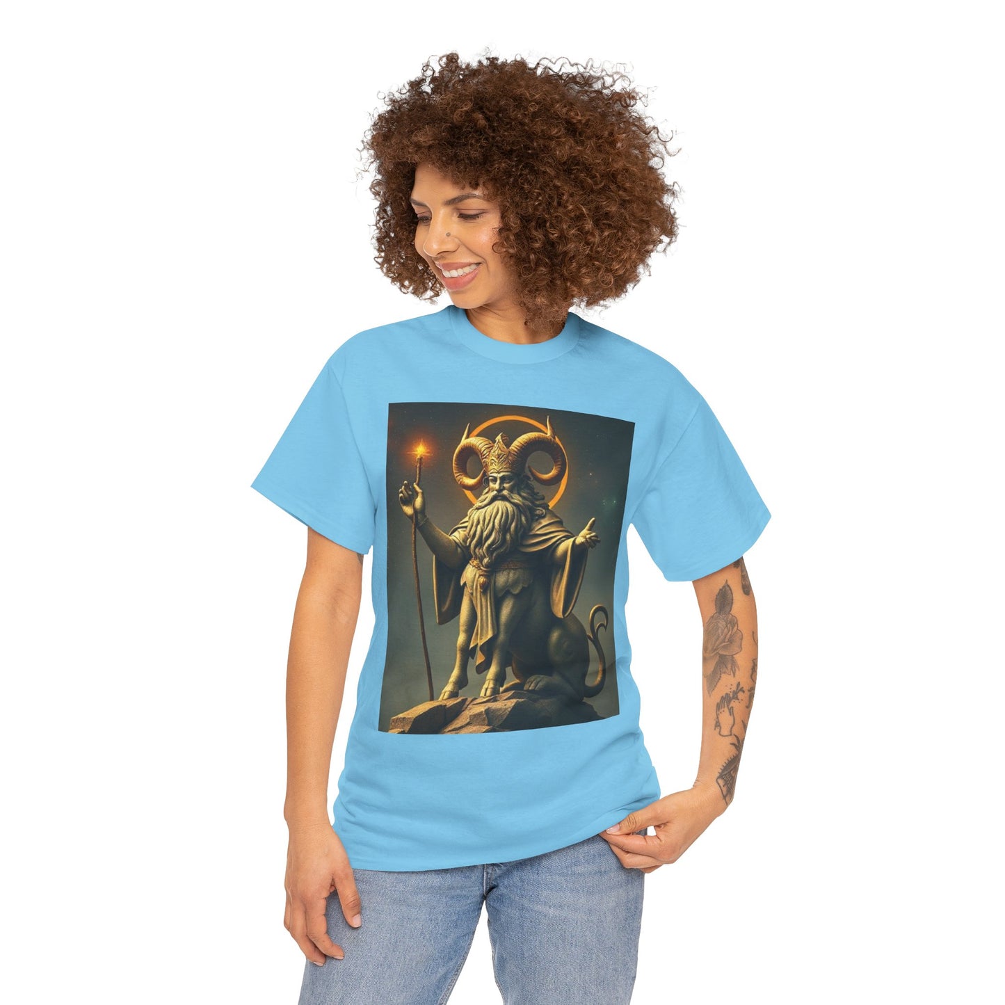 Unisex Heavy Cotton T-Shirt, Taurus God, Zodiac Design