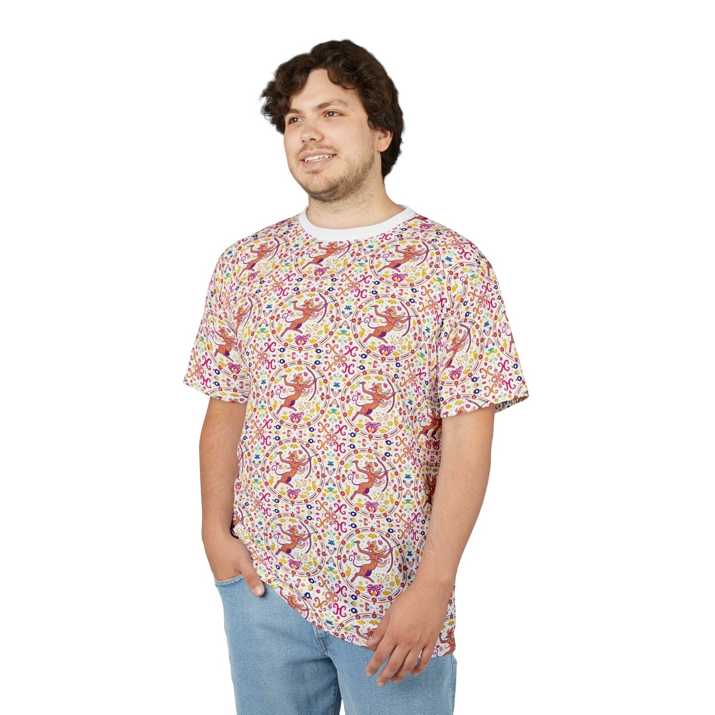 Unisex Cut & Sew T-Shirt, AOP, Sagittarius, Zodiac, Pattern