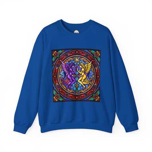 Unisex Heavy Blend™ Crewneck Sweatshirt, Glass, Gemini Zodiac Design
