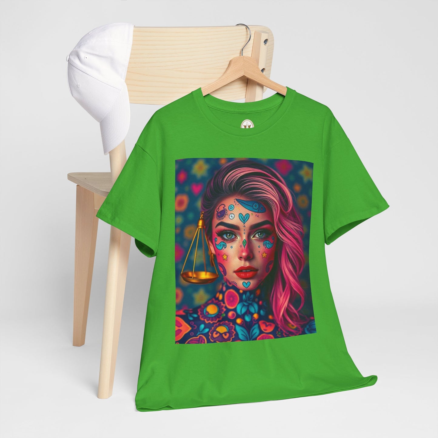 Unisex Heavy Cotton T-Shirt, Libra, Zodiac v2, Sexy Art