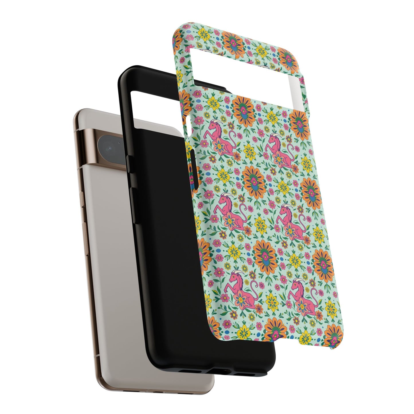 Tough Cases, Aquarius, Zodiac, Flower Pattern