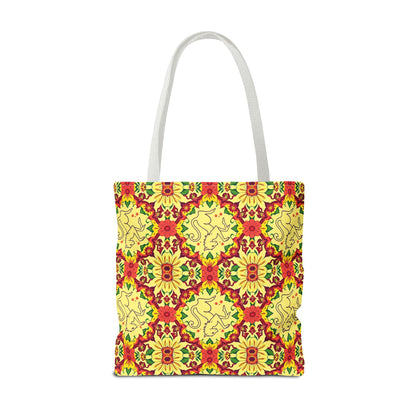 Tote Bag, (AOP), Virgo, Zodiac, Flower Pattern