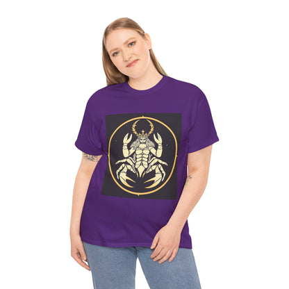 Unisex Heavy Cotton T-Shirt, Scorpio King, Print Art, Zodiac Design