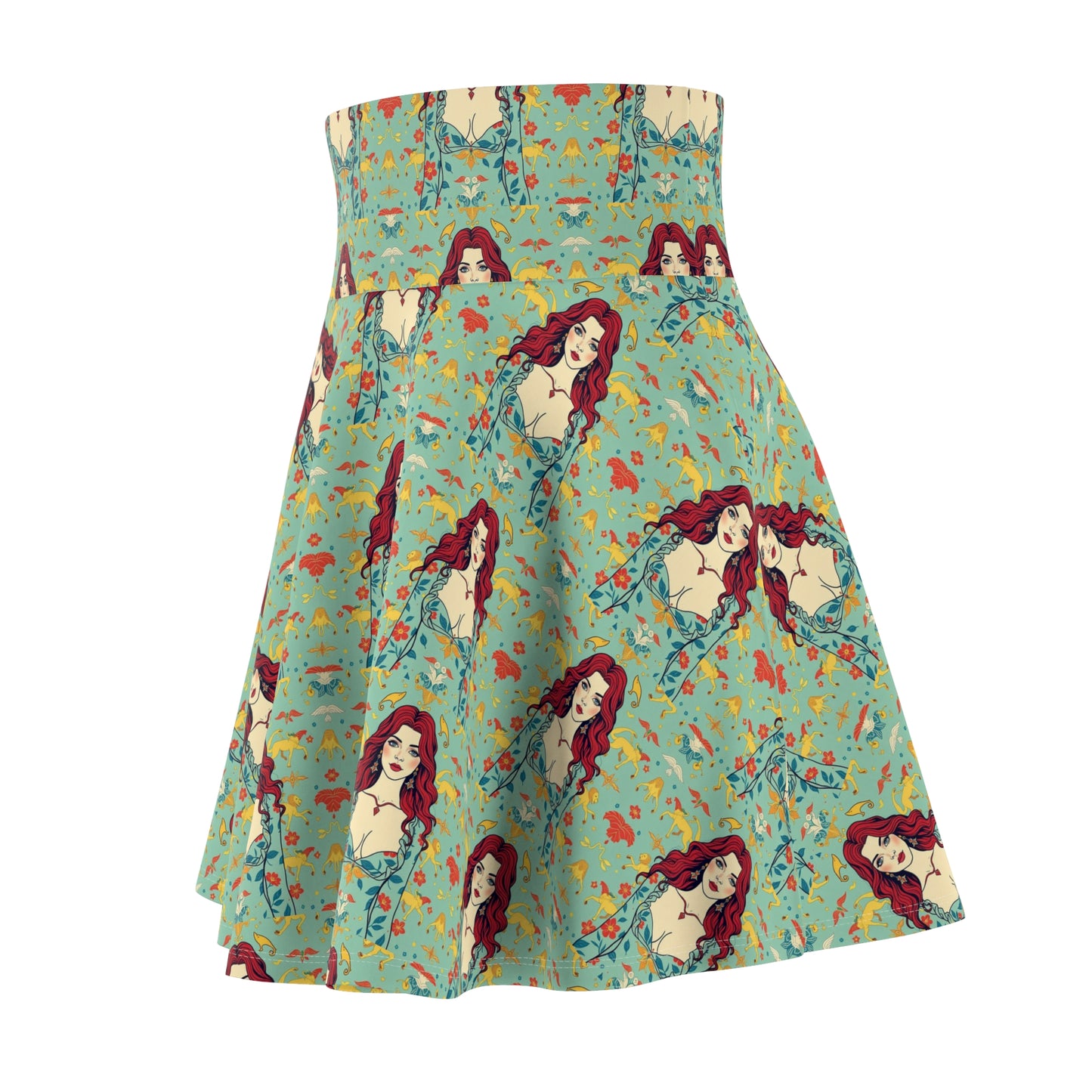 Women's Skater Skirt, (AOP), Virgo, Zodiac v3, Sexy Pattern