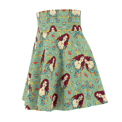 Women's Skater Skirt, (AOP), Virgo, Zodiac v3, Sexy Pattern