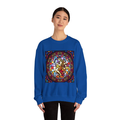 Unisex Heavy Blend™ Crewneck Sweatshirt, Glass, Virgo Zodiac Design