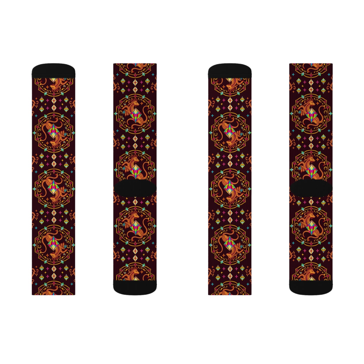 Sublimation Socks, Virgo, Zodiac v1, Jewel Pattern