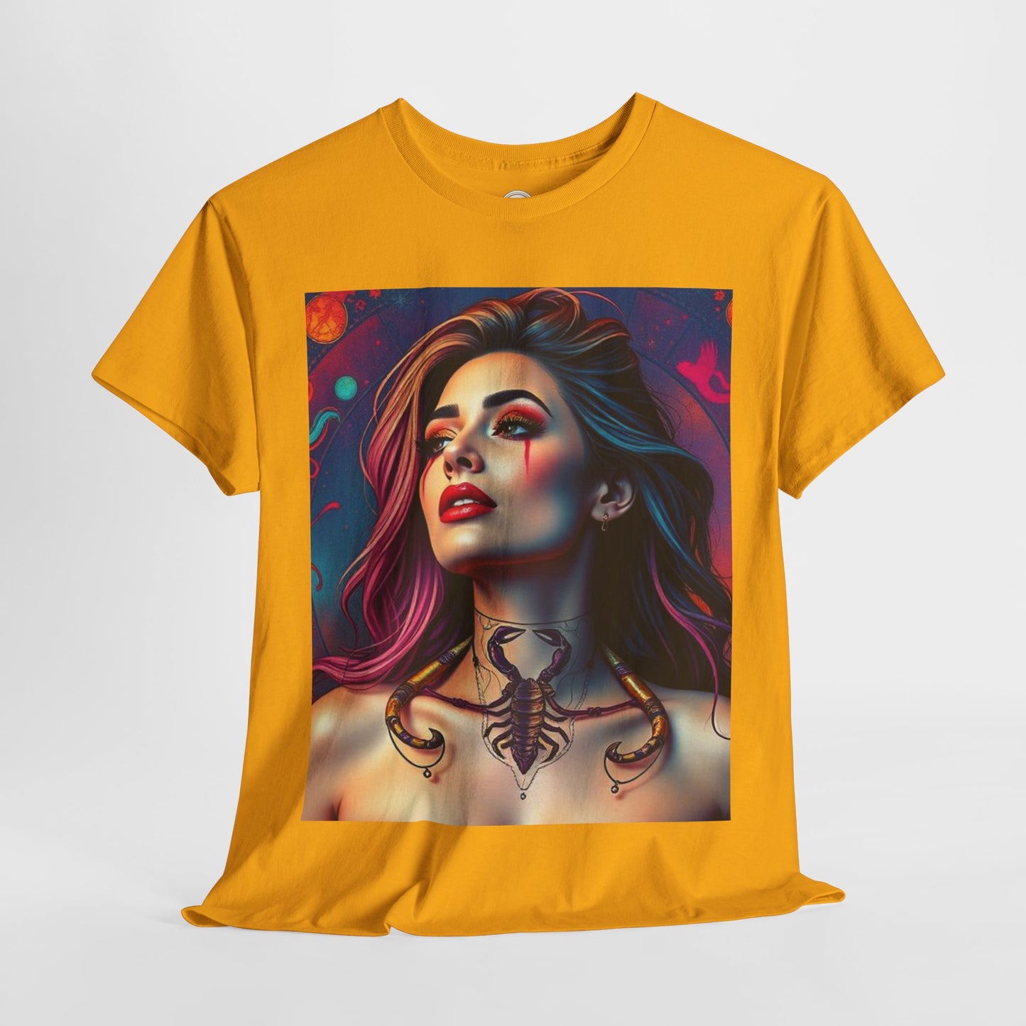 Unisex Heavy Cotton T-Shirt, Scorpio, Zodiac v1, Sexy Art