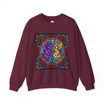 Unisex Heavy Blend™ Crewneck Sweatshirt, Glass, Gemini Zodiac Design