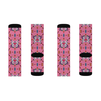 Sublimation Socks, Gemini, Zodiac v4, Jewel Pattern