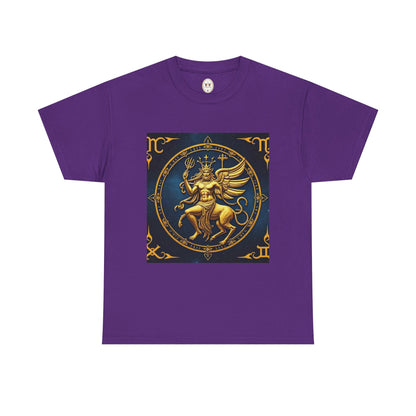 Unisex Heavy Cotton T-Shirt, Gold Angel, Symbol, Virgo Zodiac Design