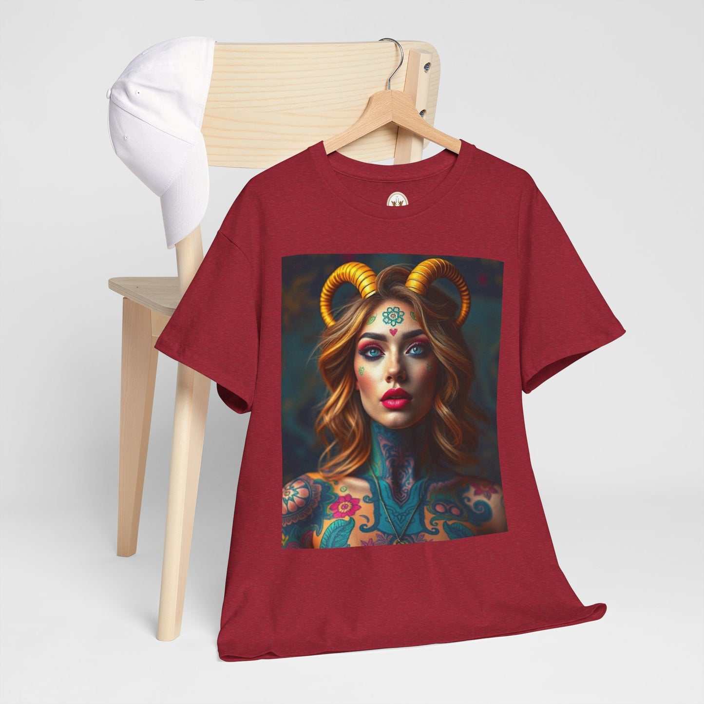Unisex Heavy Cotton T-Shirt, Capricorn, Zodiac v1, Sexy Art