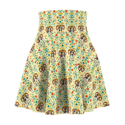 Women's Skater Skirt, (AOP), Aries, Zodiac v3, Sexy Pattern