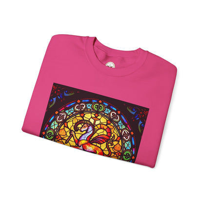 Unisex Heavy Blend™ Crewneck Sweatshirt, Glass 1, Aries Zodiac Design