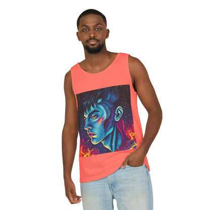 Unisex Garment-Dyed, Tank Top, Pisces Design, Pop Art v1, 100% US cotton
