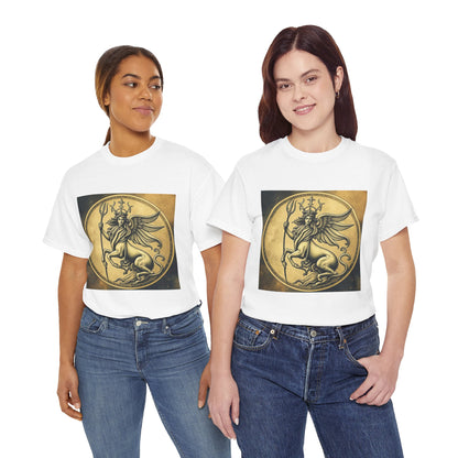 Unisex Heavy Cotton T-Shirt, Angel Animal, Virgo Zodiac Design