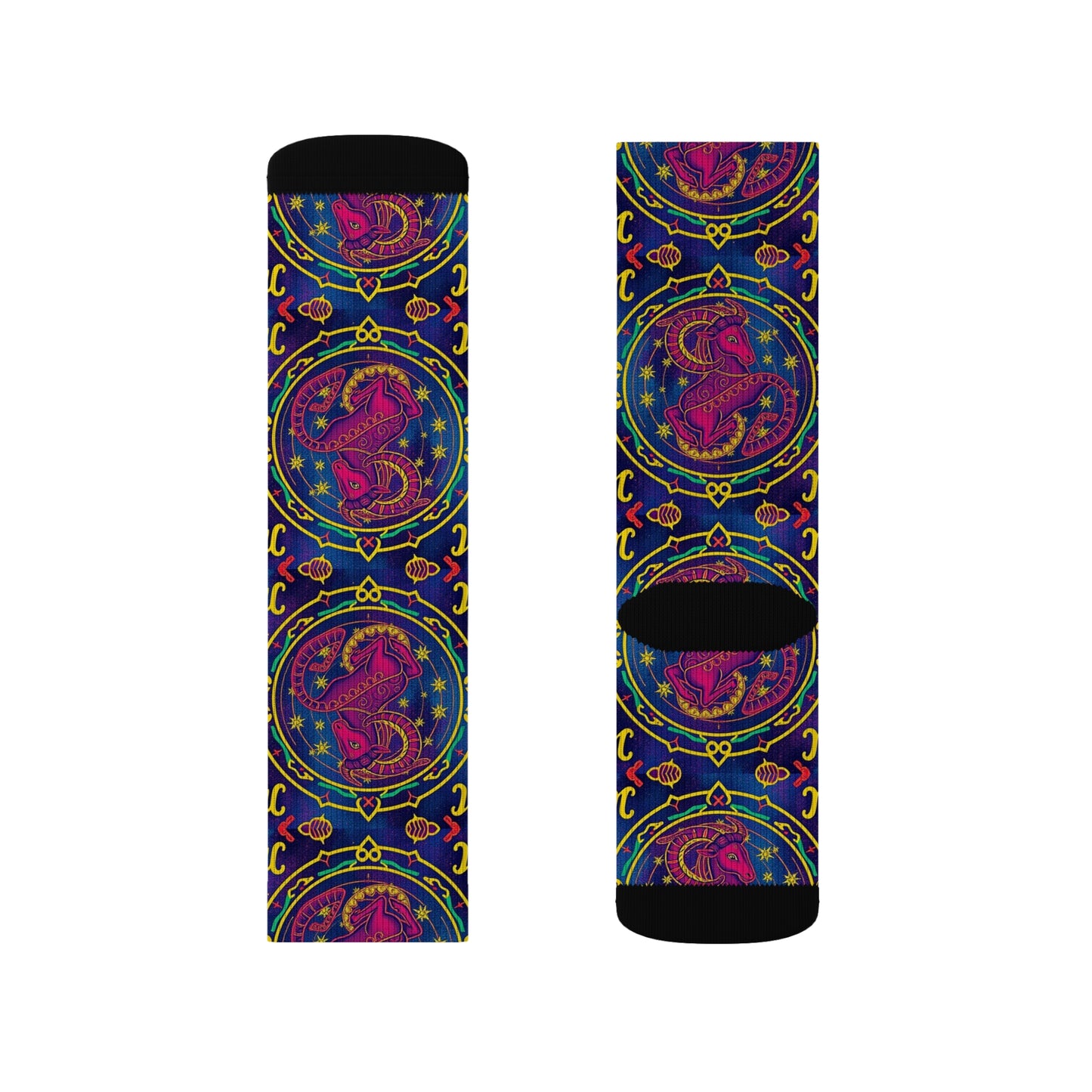 Sublimation Socks, Capricorn, Zodiac v2, Pattern