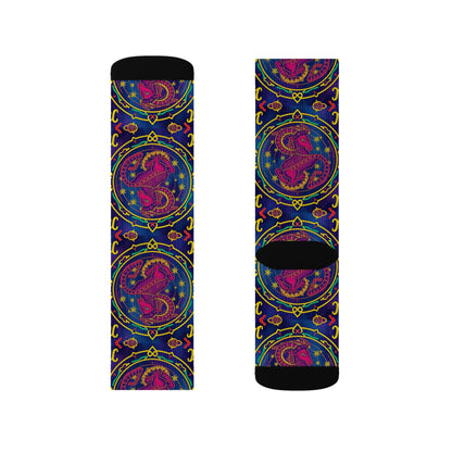 Sublimation Socks, Capricorn, Zodiac v2, Pattern