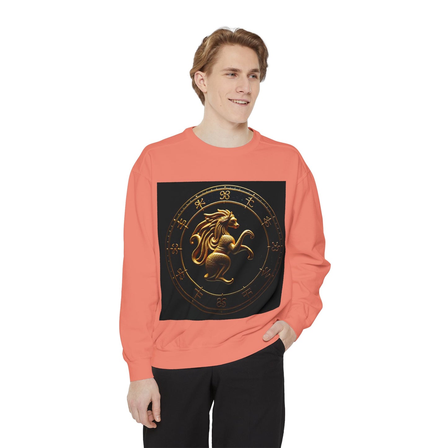 Garment-Dyed Sweatshirt, Unisex, Space Animal Design v1, Virgo