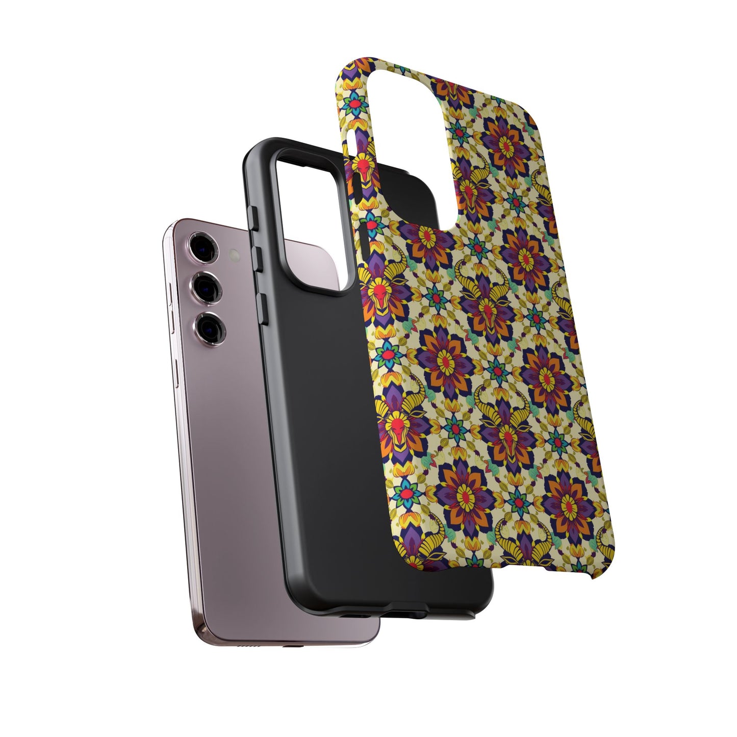 Tough Cases, Taurus, Zodiac v1, Flower Pattern