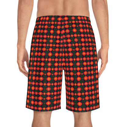 Men's Board Shorts, (AOP), Sagittarius, Zodiac v2, Shape Pattern
