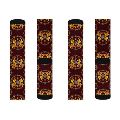 Sublimation Socks, Gemini, Zodiac v1, Jewel Pattern