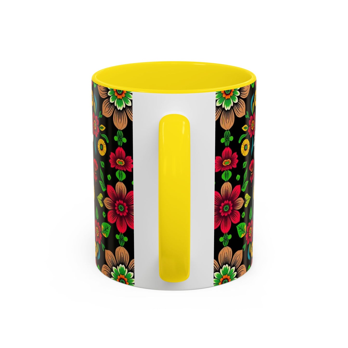 Accent Coffee Mug, Gemini, Zodiac v4, Flower Pattern, (11, 15oz)