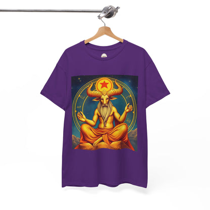 Unisex Heavy Cotton T-Shirt, Meditating Bull, Taurus Zodiac Design