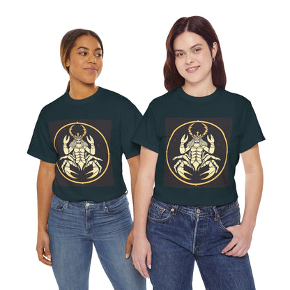 Unisex Heavy Cotton T-Shirt, Scorpio King, Print Art, Zodiac Design