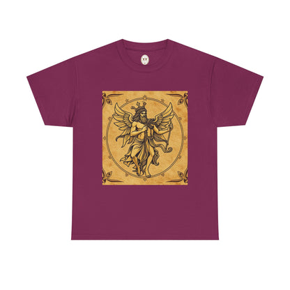 Unisex Heavy Cotton T-Shirt, Pencil Art v1, Gemini Zodiac Design
