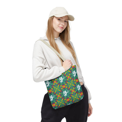 Tote Bag, (AOP), Sagittarius, Zodiac v6, Flower Pattern