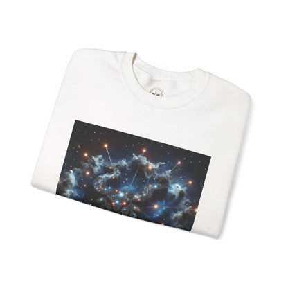 Unisex Heavy Blend™ Crewneck Sweatshirt, Space Bullhead, Taurus Zodiac Design