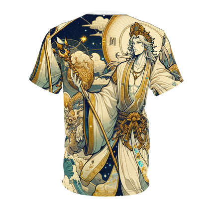 Unisex Cut & Sew T-Shirt (AOP), Anime Character, Capricorn Zodiac Design, Regular fit, 100% Polyester