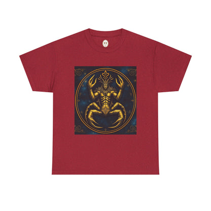 Unisex Heavy Cotton T-Shirt, Scorpion King, Cancer Zodiac Design